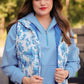 Delilah Puffer Vest- Blue Eternal Blossom