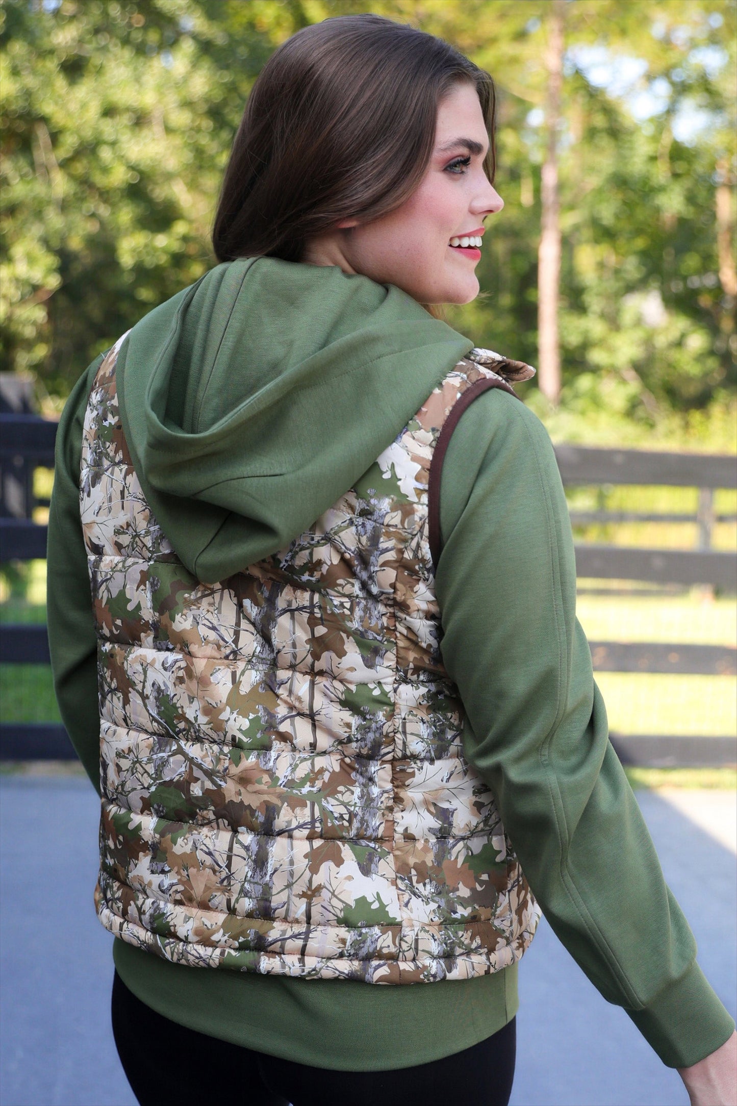 Delilah Puffer Vest- Classic Chloe Camo