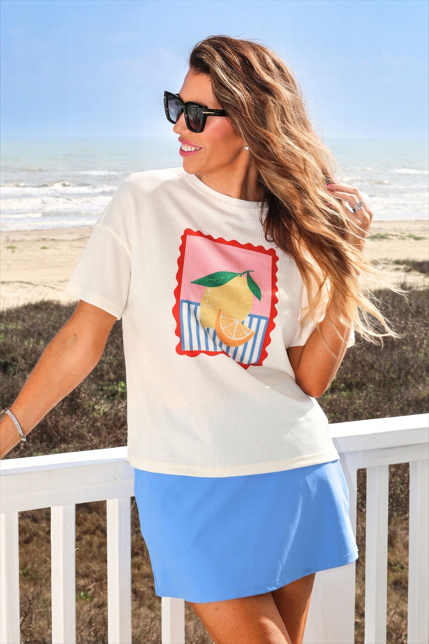 Weekend Waffle Tee- Lemon