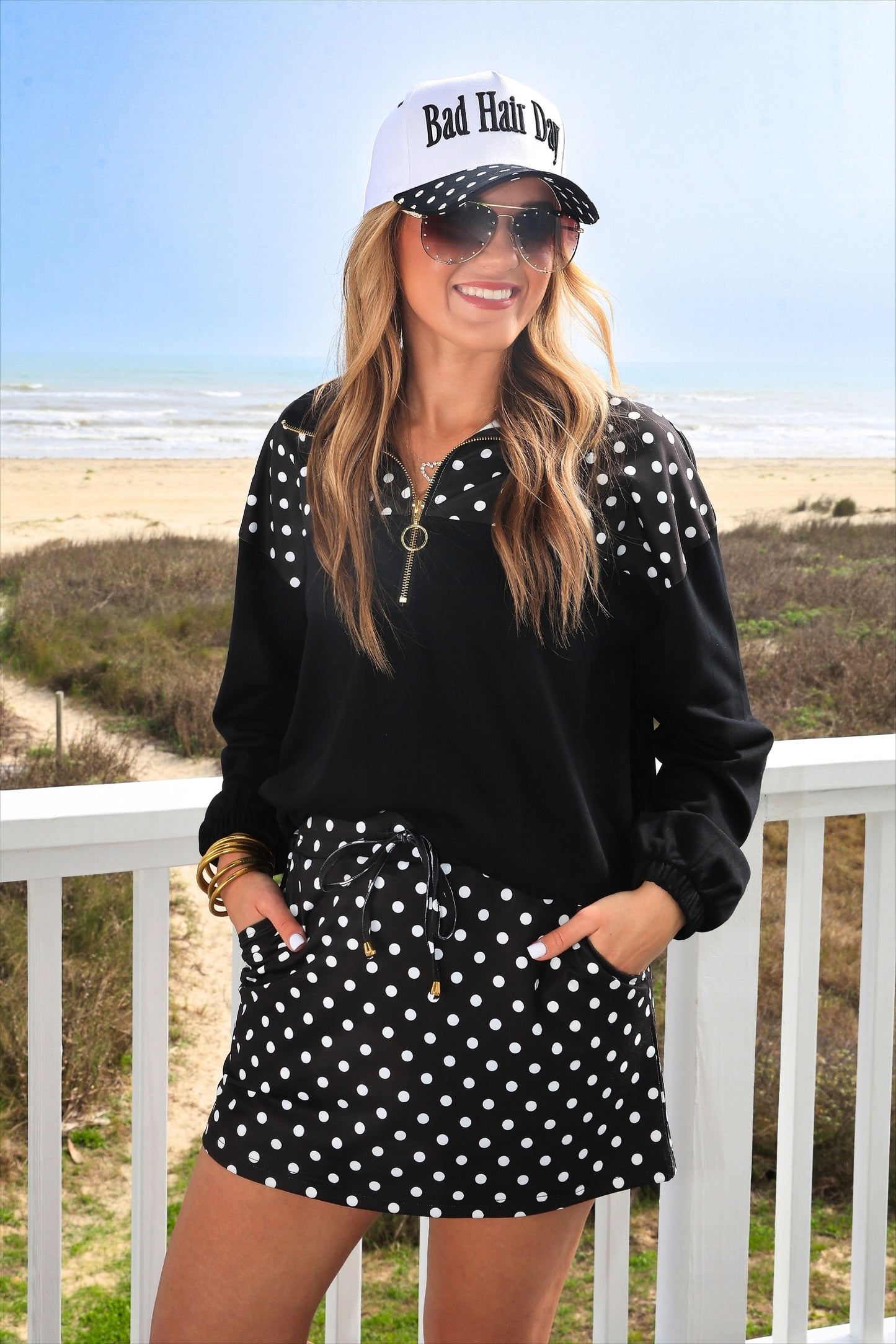 After Dark Polka Dot Skort