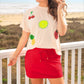 Tropical Fruit Sequin Patch Top