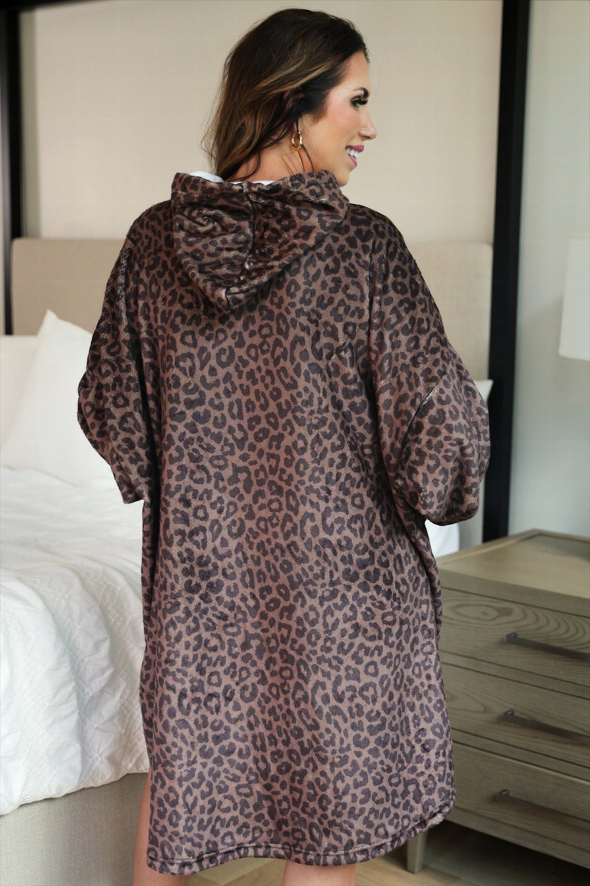 Cozy Blanket Hoodie- Coco Leopard