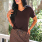 PREORDER- Jess Lea Basic Tee- Chocolate