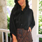 PREORDER- Sloane Button Up Top- Black