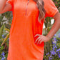 Ezra Textured Zipper Dress- Neon Orange