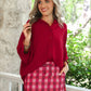 PREORDER- Cranberry Gingham Skort
