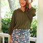 PREORDER- Sloane Button Up Top- Olive