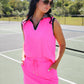 Everyday Polo Tank- Neon Pink Safari Chic