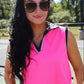 Everyday Polo Tank- Neon Pink Safari Chic