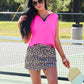 Everyday Polo Tank- Neon Pink Safari Chic