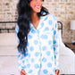 Light Blue Dotty Darling Ruffle Pajama Set