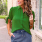 PREORDER- Lainey Tie Sleeve Top- Green