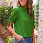 PREORDER- Lainey Tie Sleeve Top- Green