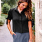 PREORDER- Lainey Tie Sleeve Top- Black