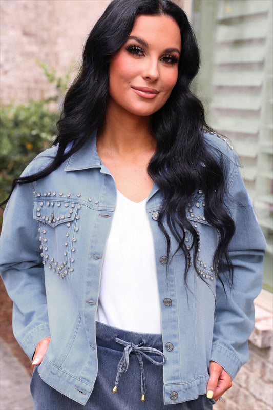 PREORDER- Stella Rhinestone Denim Jacket