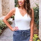 PREORDER- Haven V-Neck Bodysuit- White