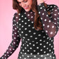 Keigan Mesh Top- After Dark Polka Dot
