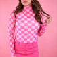 Keigan Mesh Top- Bubblegum Checkered