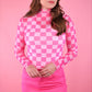 Keigan Mesh Top- Bubblegum Checkered
