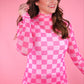 Keigan Mesh Top- Bubblegum Checkered
