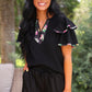 Ava Flutter Sleeve Blouse- Daisy Polka Dot