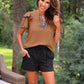 Ava Flutter Sleeve Blouse- Safari Chic