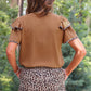 Ava Flutter Sleeve Blouse- Safari Chic