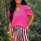 PREORDER- Ava Flutter Sleeve Blouse- Neapolitan Stripes