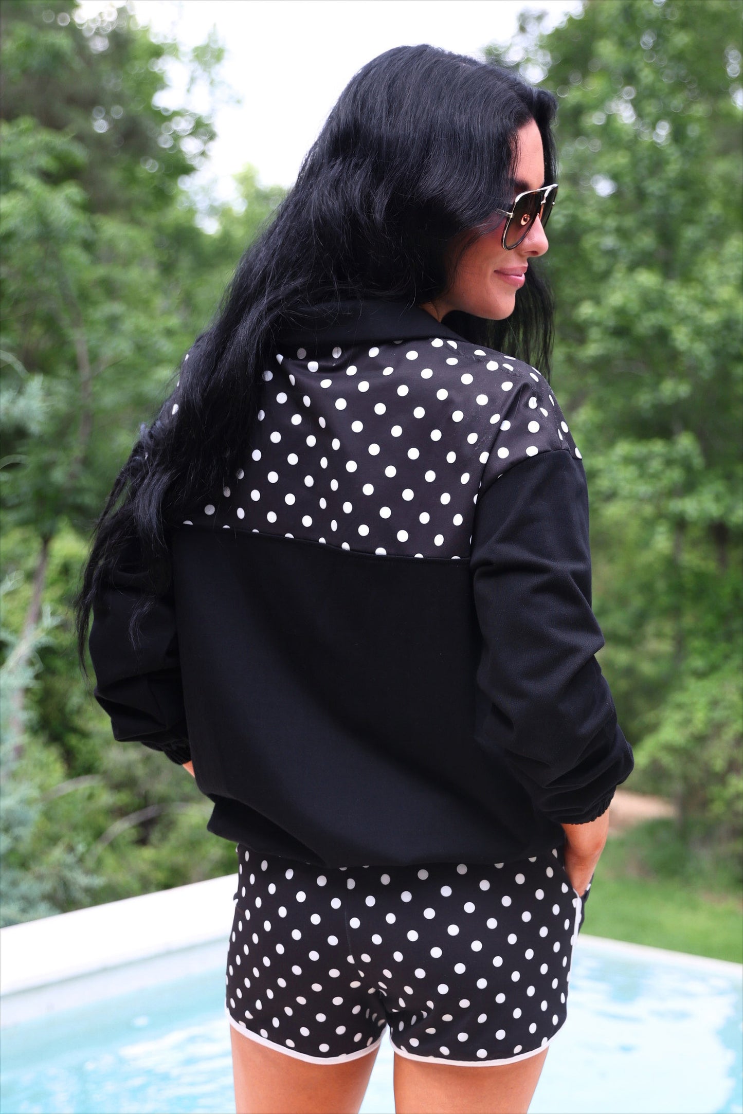 Mia Printed Pullover- After Dark Polka Dot
