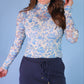 Kylie Lace Top- Blue Romance