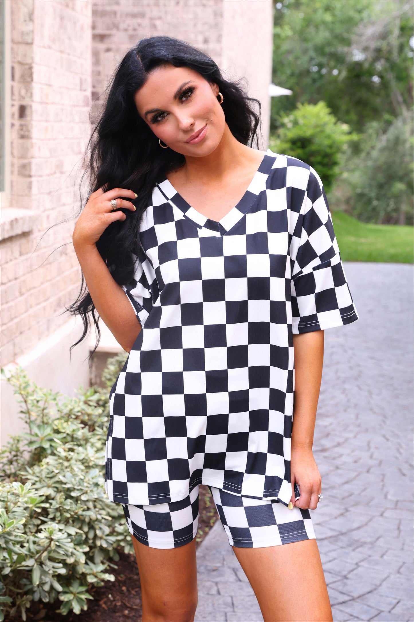 All Day Biker Set- Checkerboard Checkered