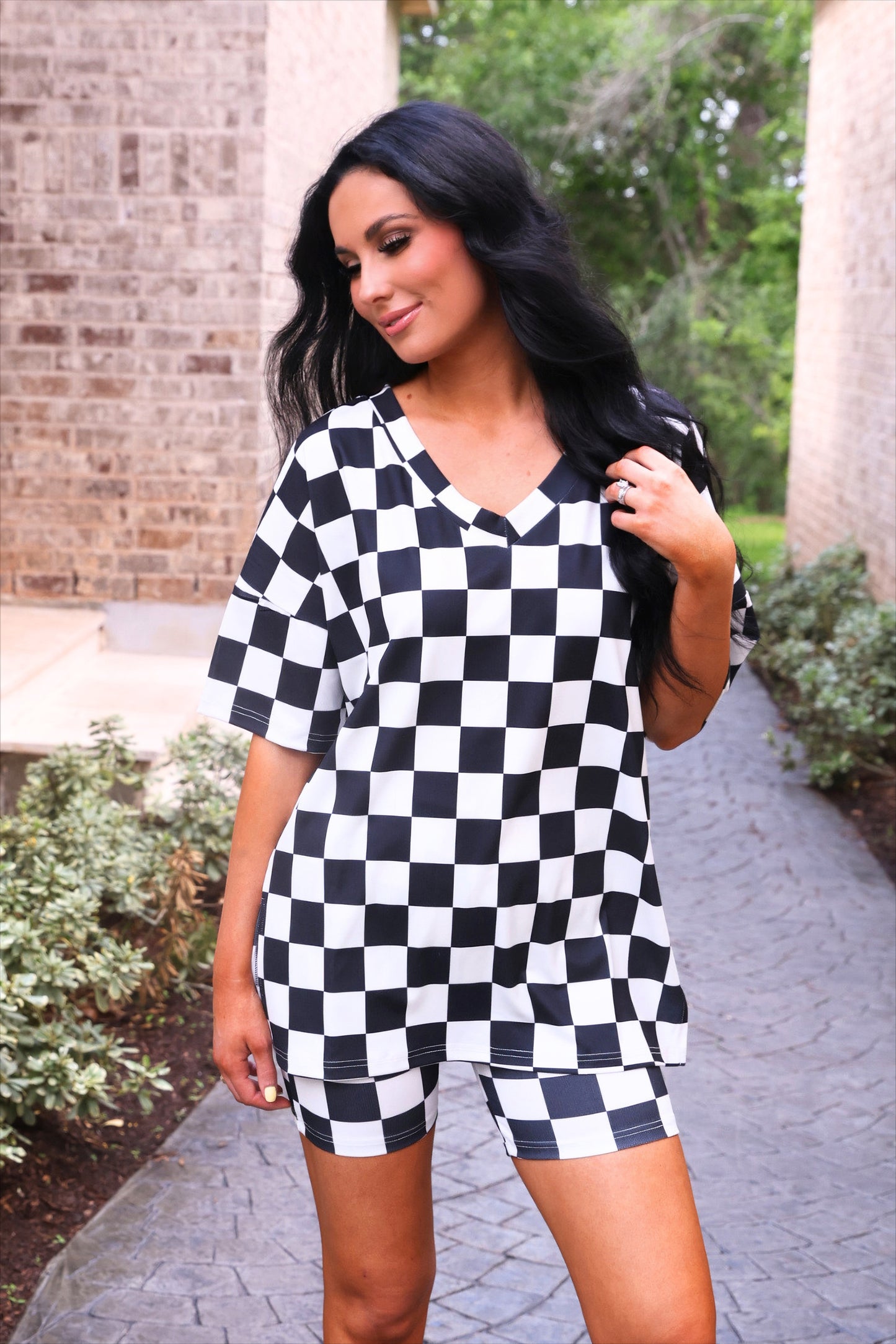 All Day Biker Set- Checkerboard Checkered