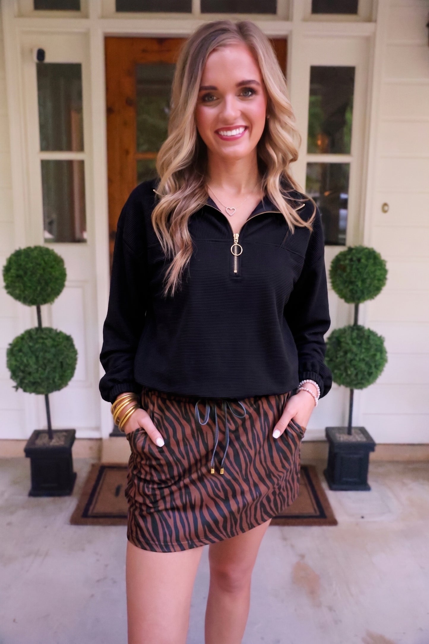 PREORDER- Chocolate Zebra Skort