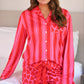 Heartfelt Stripes Ruffle Pajama Set