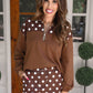 PREORDER- Mia Printed Pullover- Chocolate Polka Dot