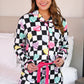 Checkered Conversation Hearts Ruffle Pajama Set