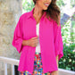 PREORDER- Sloane Button Up Top- Pink