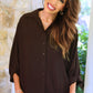 PREORDER- Sloane Button Up Top- Chocolate