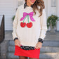 Cherry Bow Luxe Pullover