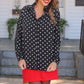 Nina Button Up Tunic- After Dark Polka Dot