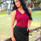 PREORDER- Haven V-Neck Bodysuit- Burgundy