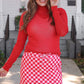 Red Diagonal Gingham Skort