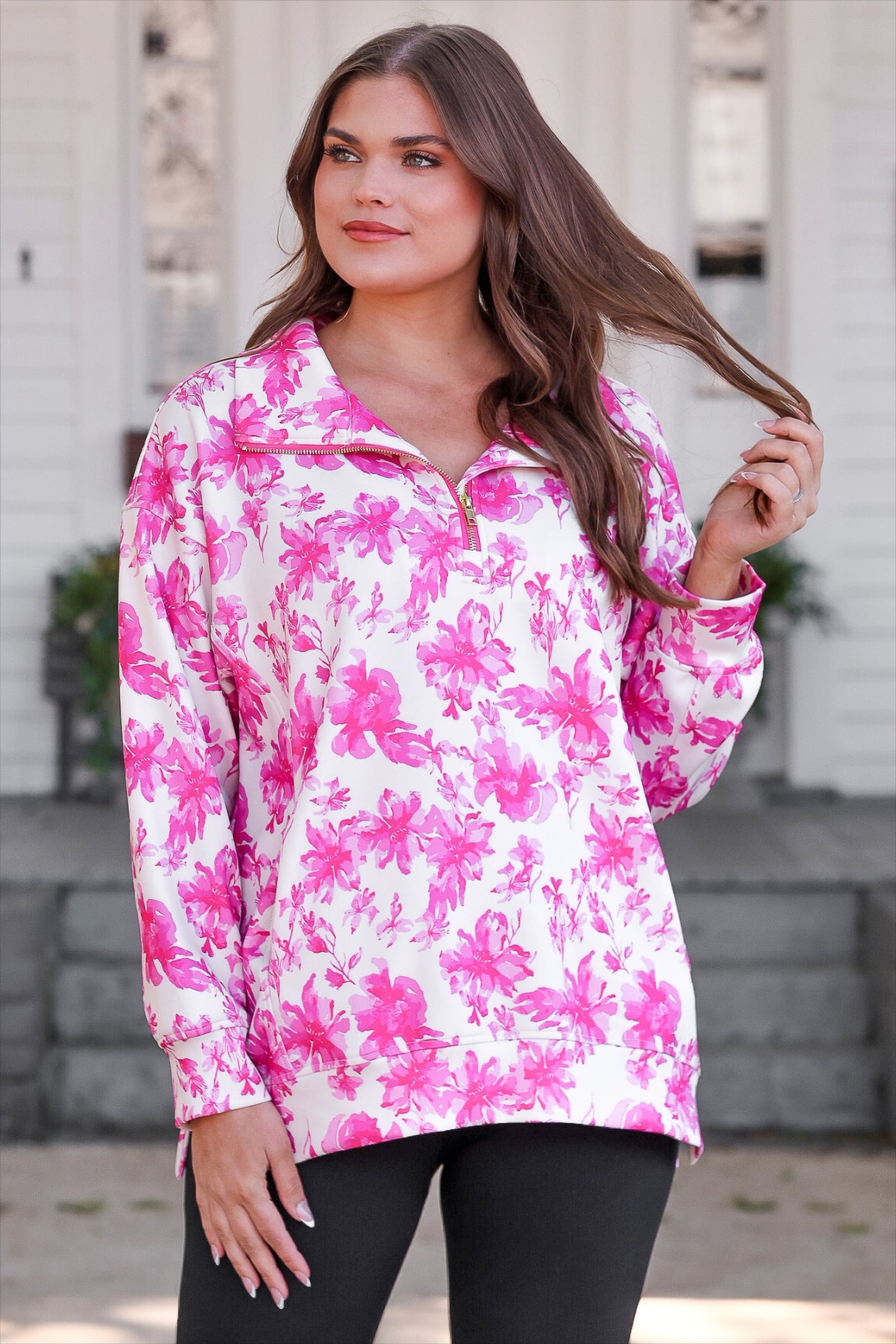 Everyday Pullover- Pink Regal Blossom