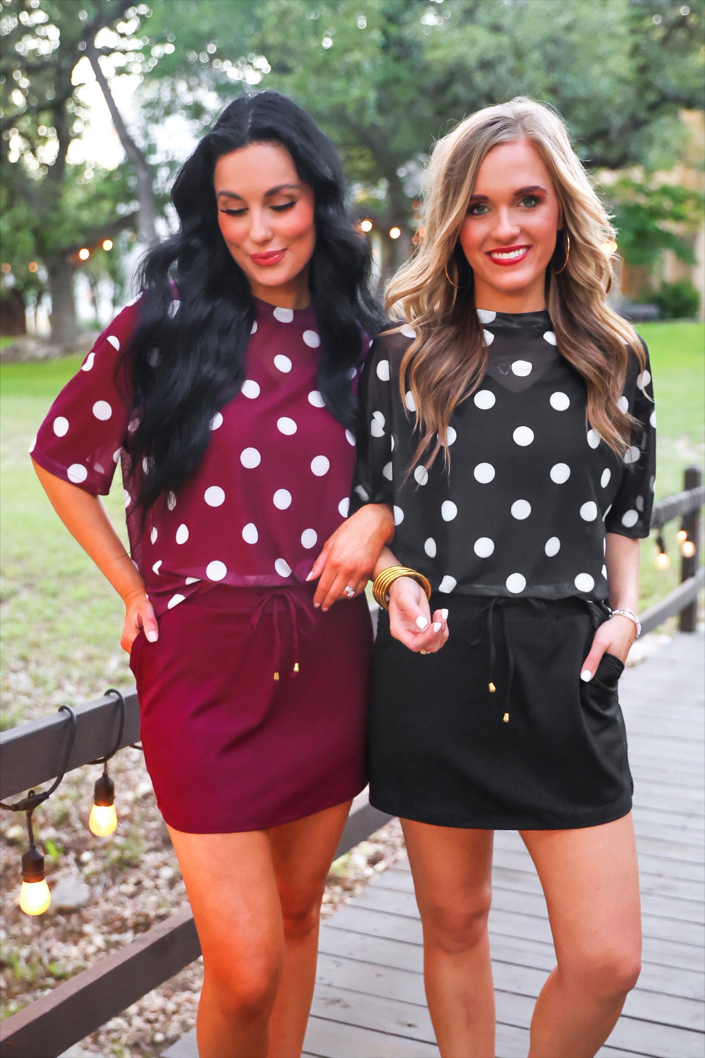 Emma Mesh Tee- After Dark Polka Dot