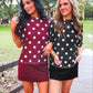 Emma Mesh Tee- Burgundy Polka Dot