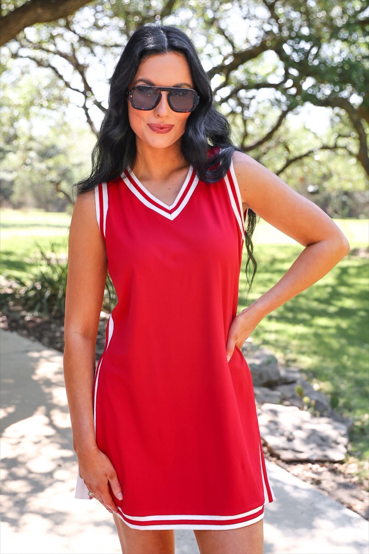 PREORDER- Sideline Tunic Biker Set- Red