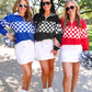PREORDER- End Zone Checkered Pullover- Black