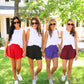 PREORDER- Sunny Strolls High Waisted Shorts- Maroon
