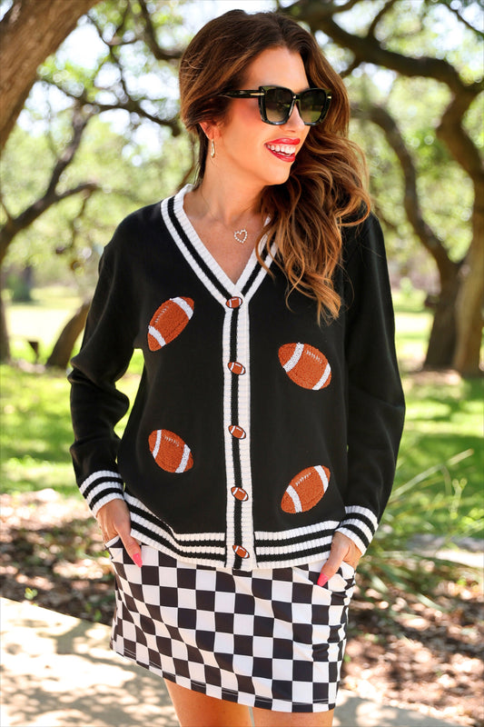 PREORDER- Football Knit Cardigan