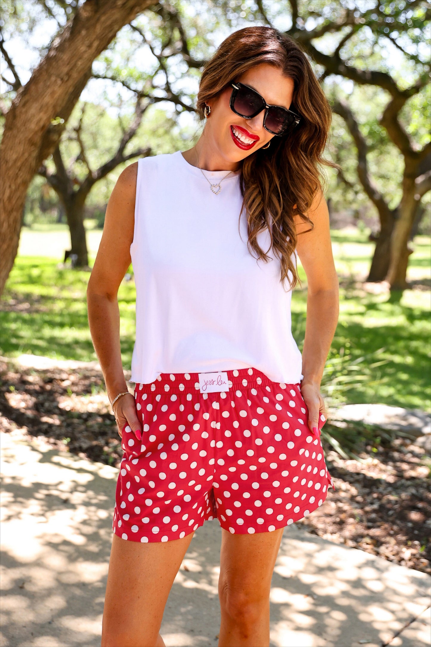 PREORDER- Easy Win Polka Dot Boxer Shorts- Red
